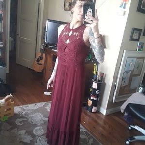 Knitted Maroon Cotton Dress